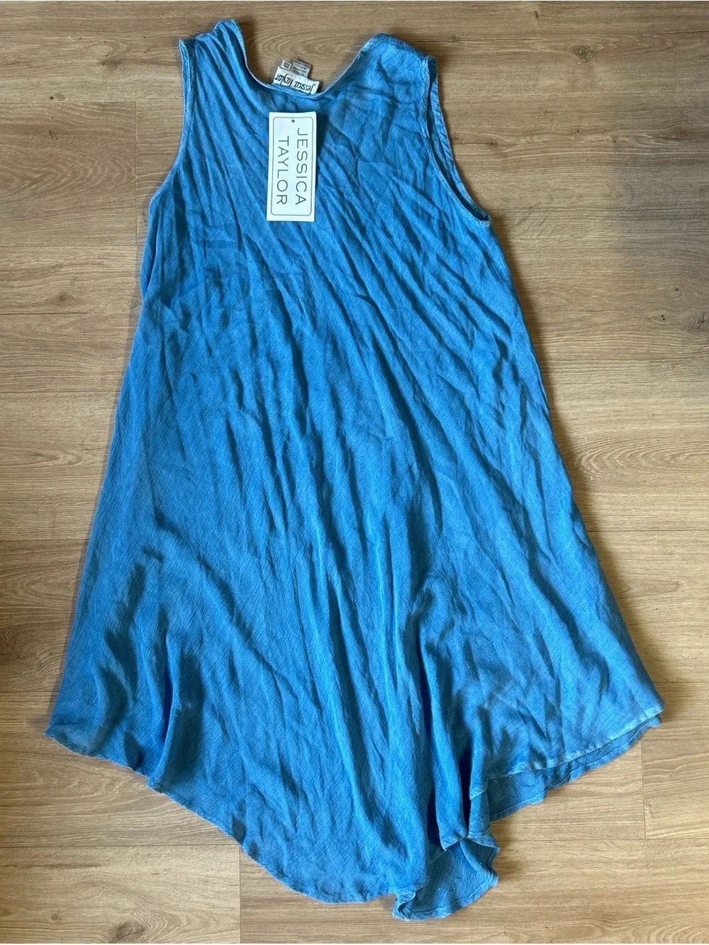Jessica Taylor Blue Embroidered Lace-Up Women's‎ Dress